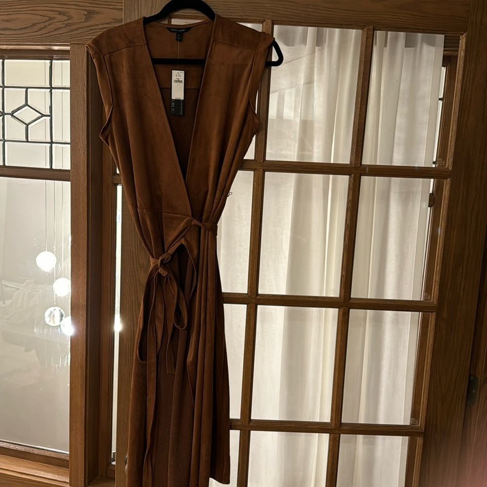 Banana Republic faux suede, wrap dress. This item is new with tags.
